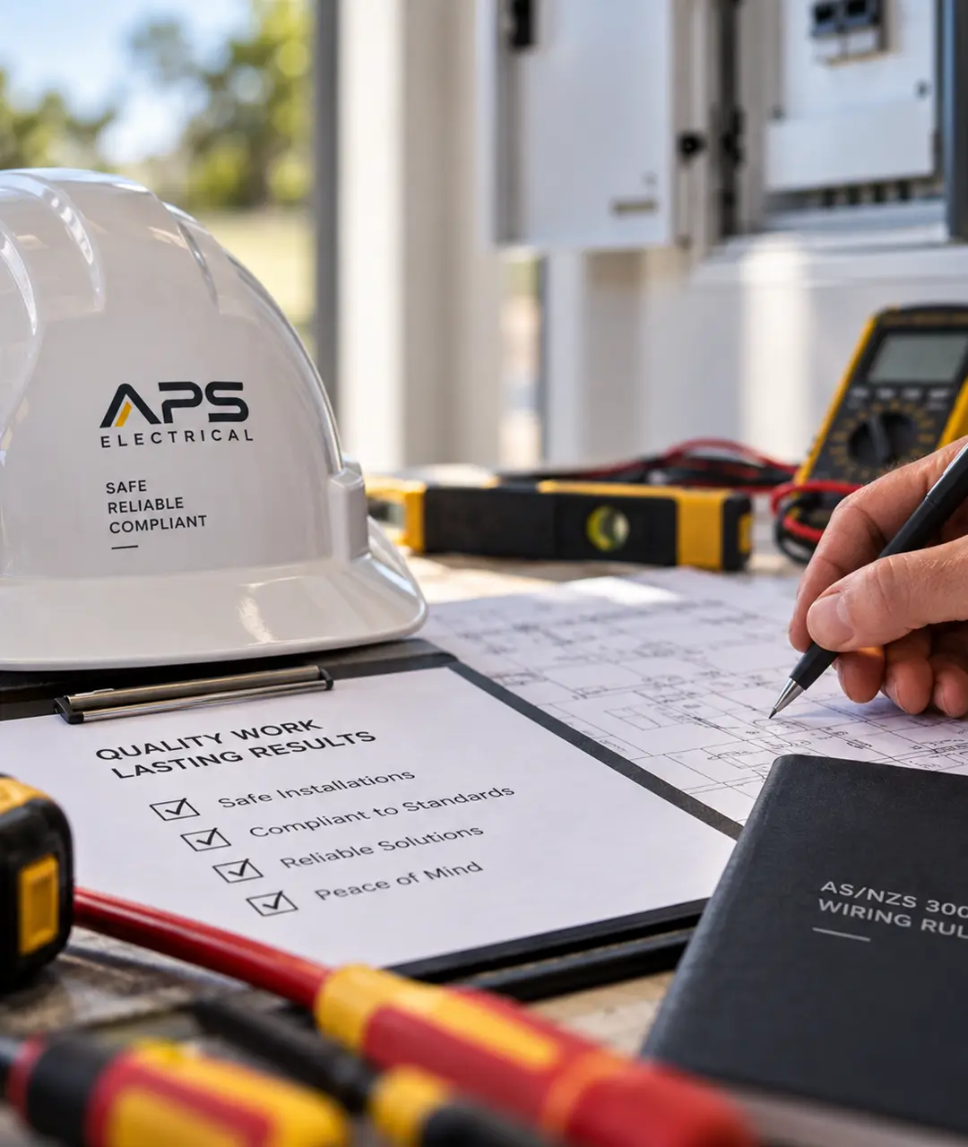Anthony Skelton, APS Electrical director, working on an open switchboard in Auckland