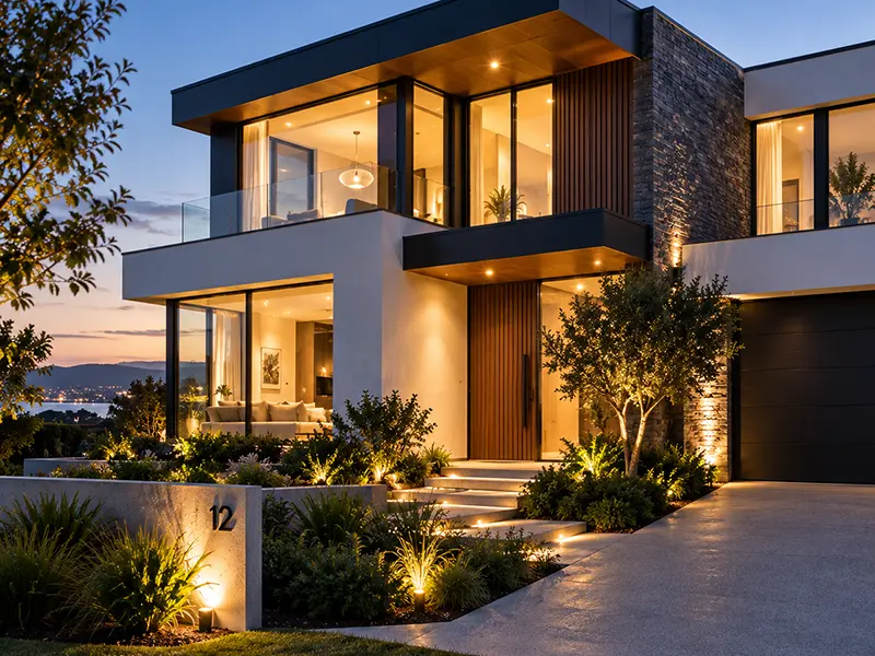 High-end architectural home wired by APS Electrical, Auckland
