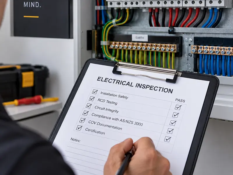 Ceiling wiring and electrical certification work by APS Electrical, Auckland